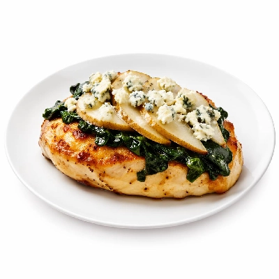 Whole Foods Market Recipes Main Dishes Baked Chicken Breasts with Spinach Pears and Blue Cheese