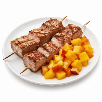 Whole Foods Market Recipes Main Dishes Grilled Tuna Kabobs with Peach and Mango Salsa