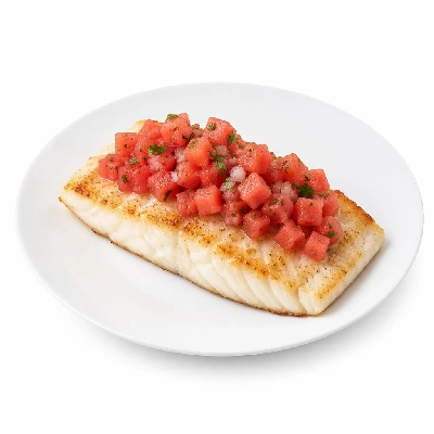 Whole Foods Market Recipes Main Dishes Halibut with Watermelon Salsa