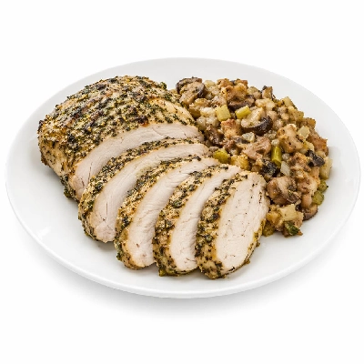 Whole Foods Market Recipes Main Dishes Herb Crusted Turkey Breast with Mushroom Leek Stuffing