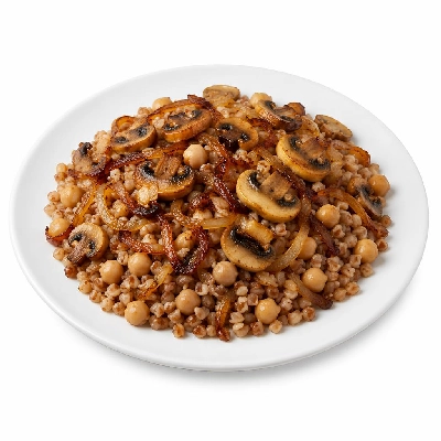 Whole Foods Market Recipes Main Dishes Kasha and Chickpeas with Caramelized Onions Mushrooms