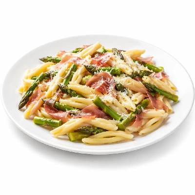 Whole Foods Market Recipes Main Dishes Pasta with Asparagus Prosciutto and Pecorino Romano