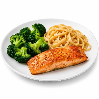 Whole Foods Market Recipes Main Dishes Roasted Arctic Char and Broccoli with Lemony Whole Wheat Linguine