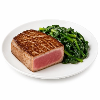 Whole Foods Market Recipes Main Dishes Seared Tuna with Sauteed Greens
