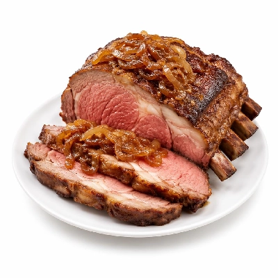 Whole Foods Market Recipes Main Dishes Standing Rib Roast with Caramelized Onions