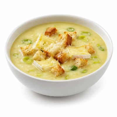 Whole Foods Market Recipes Potato and Leek Soup with Brie Croutons