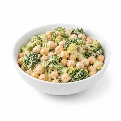 Whole Foods Market Recipes Salads Chickpea and Broccoli with Flax Tahini Dressing