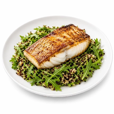 Whole Foods Market Recipes Salads Crispy Sablefish with Mizuna and Quinoa
