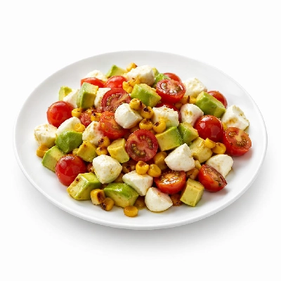 Whole Foods Market Recipes Salads Fresh Mozzarella with Avocado Roasted Corn and Grape Tomatoes