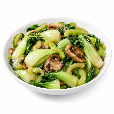 Whole Foods Market Recipes Side Dishes Baby Bok Choy with Celery and Mushrooms