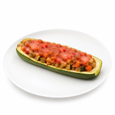 Whole Foods Market Recipes Side Dishes Stuffed Zucchini with Gazpacho Sauce