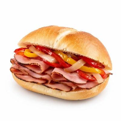 Whole Foods Market Recipes Smoked Ham Sandwiches with Marinated Peppers and Onions