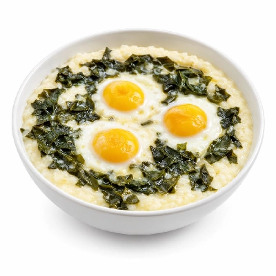 Whole Foods Market Recipes Southern Style Baked Eggs with Grits and Collard Greens
