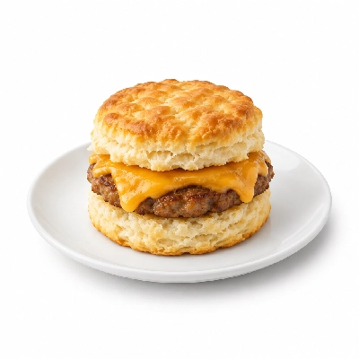 Woods Coffee Sausage and Cheddar Breakfast Biscuit