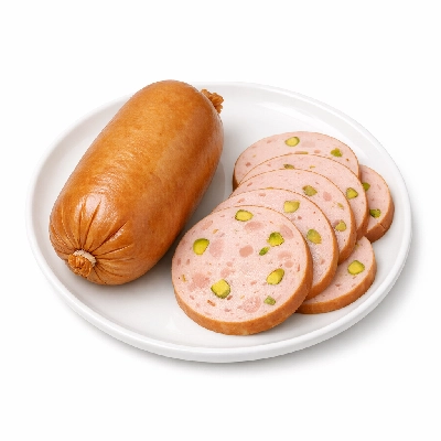 Yachtwurst with pistachio nuts cooked