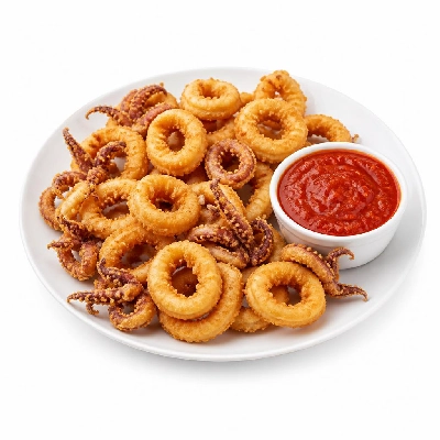 Yard House Appetizers Fried Calamari (1 Serving) with Spicy Tomato Sauce