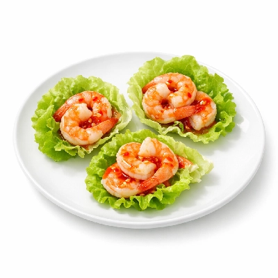 Yard House Appetizers Lettuce Wraps with Tiger Shrimp (1 Serving) with Sweet Chili Sauce