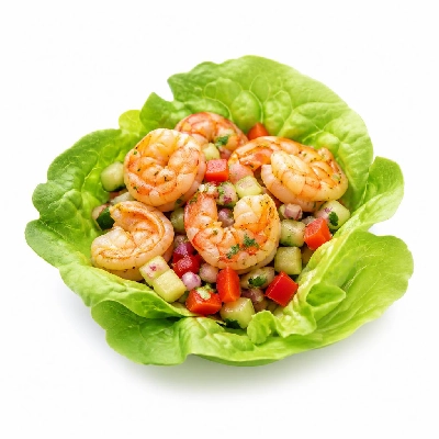 Yard House Appetizers Lettuce Wraps with Tiger Shrimp (1 Serving) with Thai Peanut Vinaigrette