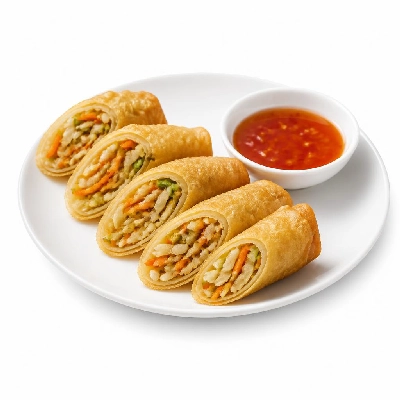 Yard House Appetizers Moo Shu Egg Rolls (1 Serving) with Plum Apple Ginger Sauce