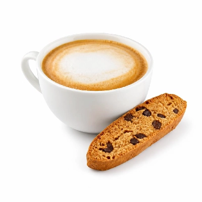 Yard House Beverages Cappuccino (1 Drink) with Chocolate Chip Biscotti