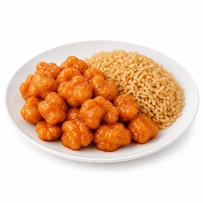 Yard House Gardein Orange Peel Chicken (1 Serving) with Brown Rice