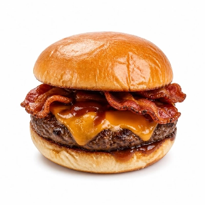 Yard House Grilled Burgers BBQ Bacon and Cheddar (1 Sandwich) with Rum Sauce