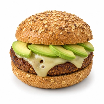 Yard House Grilled Burgers Gardein Avocado Swiss on Multigrain Bun