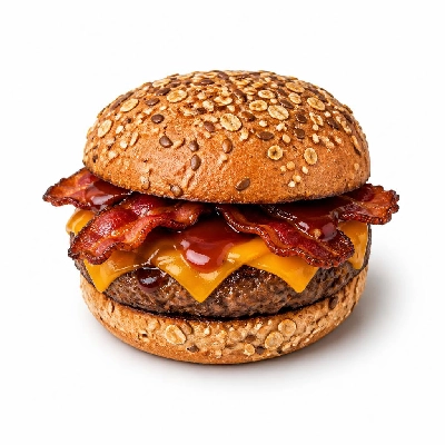 Yard House Grilled Burgers Gardein BBQ Bacon and Cheddar on Multigrain Bun (1 Sandwich) with Roasted Garlic Aioli