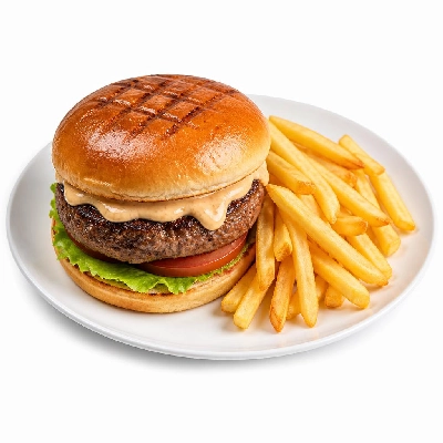 Yard House Grilled Burgers Gardein Bearnaise (1 Sandwich) with French Fries