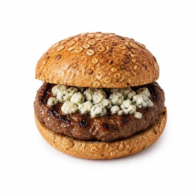 Yard House Grilled Burgers Gardein Classic on Multigrain Bun (1 Sandwich) with Gorgonzola Cheese