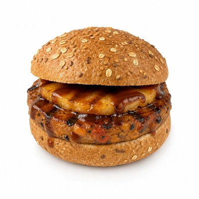 Yard House Grilled Burgers Gardein Hawaiian on Multigrain Bun (1 Sandwich) with Aloha Sauce