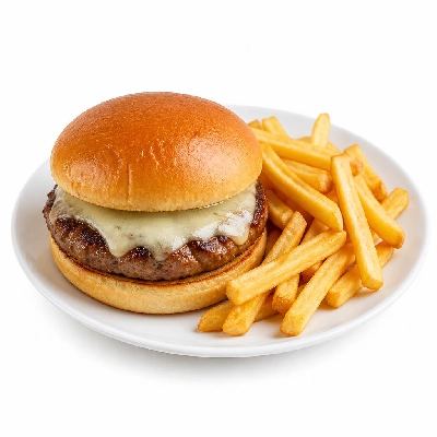 Yard House Grilled Burgers Gardein Pepper Jack (1 Sandwich) with French Fries