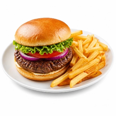 Yard House Grilled Burgers Gardein Surf and Turf (1 Sandwich) with French Fries