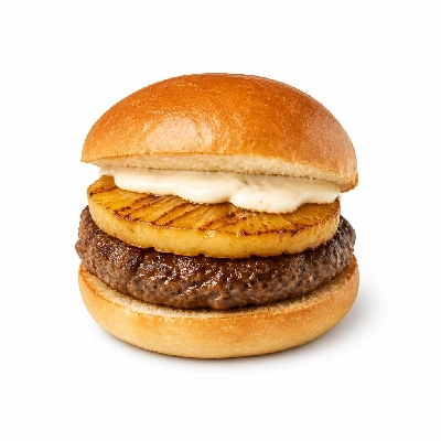 Yard House Grilled Burgers Hawaiian (1 Sandwich) with Roasted Garlic Aioli