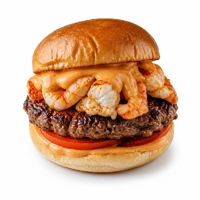 Yard House Grilled Burgers Surf and Turf (1 Sandwich) with Tomato Bearnaise