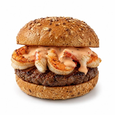 Yard House Grilled Burgers Surf and Turf on Multigrain Bun (1 Sandwich) with Tomato Bearnaise