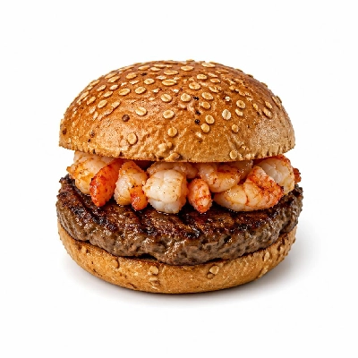 Yard House Grilled Burgers Surf and Turf on Multigrain Bun