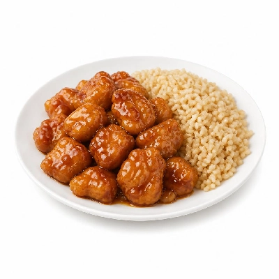 Yard House House Favorites Orange Peel Chicken (1 Serving) with Brown Rice