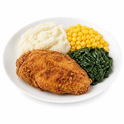 Yard House House Favorites Southern Fried Chicken Breast (1 Serving) with Spinach Corn Mashed Potatoes