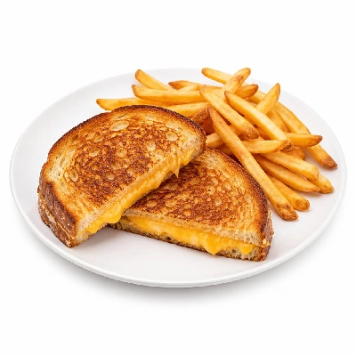 Yard House Kids Menu Items Grilled Cheese (1 Serving) with French Fries Sourdough Bread