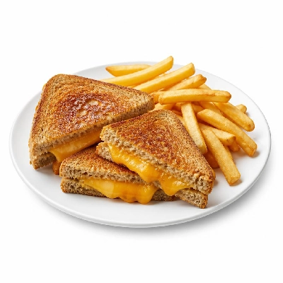 Yard House Kids Menu Items Grilled Cheese (1 Serving) with French Fries Whole Wheat Bread
