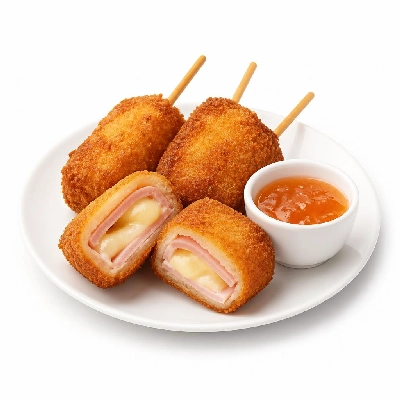 Yard House Late Night Menu Items Monte Cristo Pops (1 Serving) with Jalapeno Peach Syrup