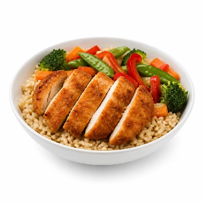 Yard House Lunch Specials Gardein Chicken Rice Bowl (1 Serving) with Brown Rice