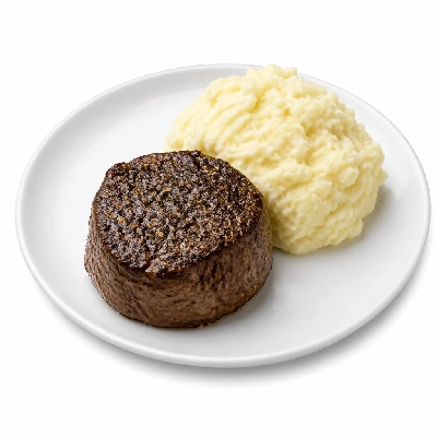 Yard House Pepper Crusted Filet (1 Serving) with Parmesan Mashed Potatoes
