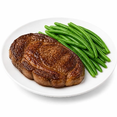 Yard House Ribeye Steak (1 Serving) with Blanched Green Beans