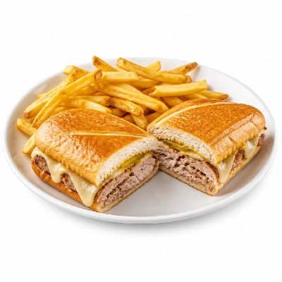 Yard House Sandwiches Cuban Roast Pork Dip (1 Sandwich) with French Fries