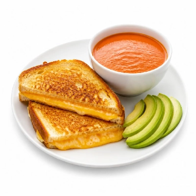 Yard House Sandwiches Grilled Cheese and Tomato Bisque (1 Serving) with Avocado