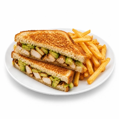 Yard House Sandwiches Grilled Chicken and Avocado (1 Sandwich) with French Fries