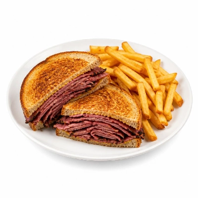 Yard House Sandwiches Grilled Pastrami (1 Sandwich) with French Fries