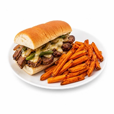 Yard House Sandwiches New York Steak (1 Sandwich) with Sweet Potato Fries